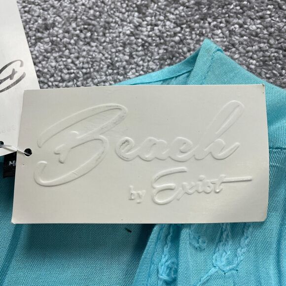 Exist Swimwear Beach Cover Up Womens Free Size Aqua Tie Dye Tassel Rayon NWD New - Picture 6 of 16